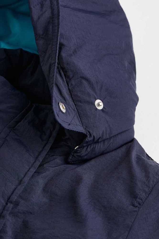 H&M Gepolstert Nylon Parka Oberbekleidung Kinder Navy Blau | 2495-OFZWX