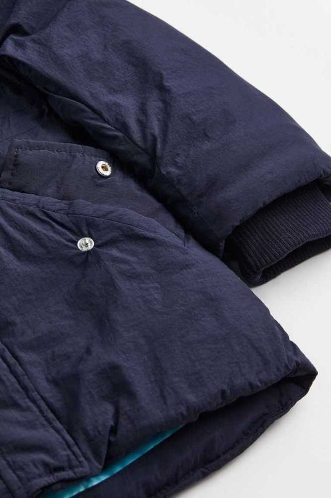 H&M Gepolstert Nylon Parka Oberbekleidung Kinder Navy Blau | 2495-OFZWX