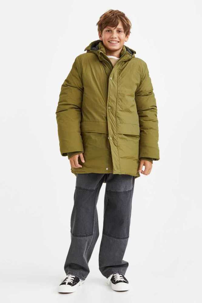 H&M Gepolstert Nylon Parka Oberbekleidung Kinder Schwarz | 3201-PTFSN