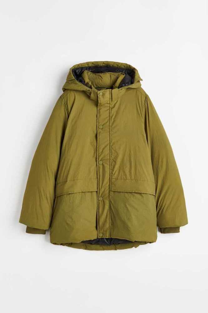 H&M Gepolstert Nylon Parka Oberbekleidung Kinder Schwarz | 3201-PTFSN