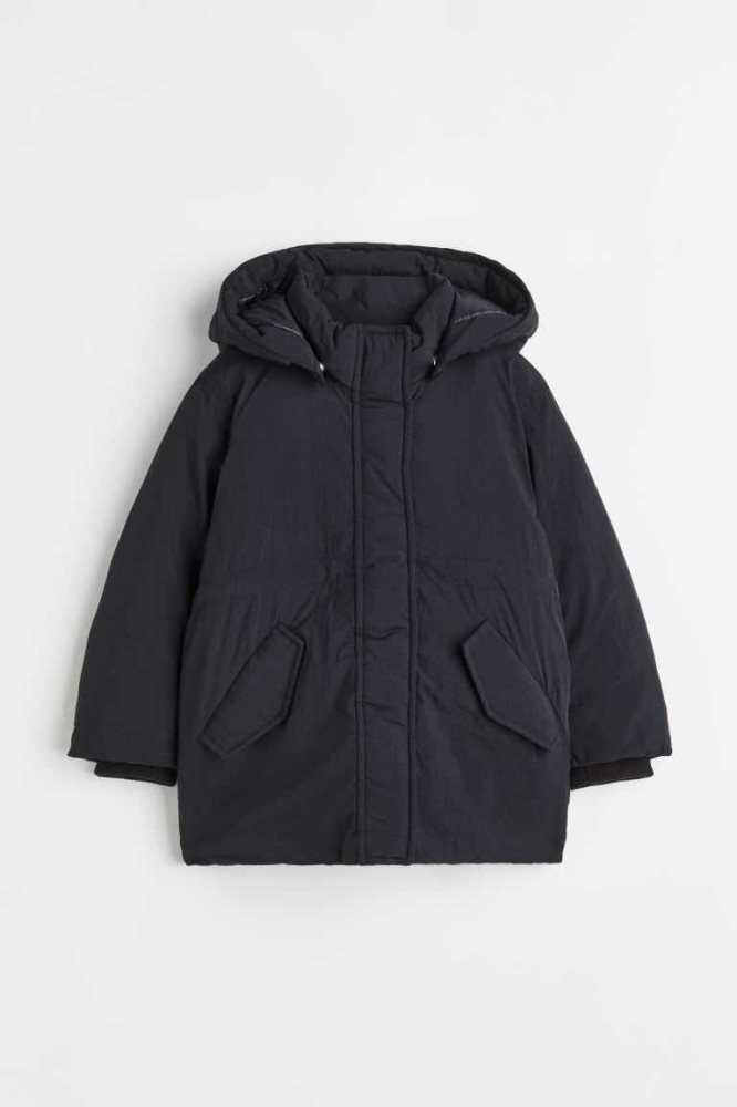 H&M Gepolstert Nylon Parka Oberbekleidung Kinder Dunkelolivgrün Grün | 6159-IGOPN