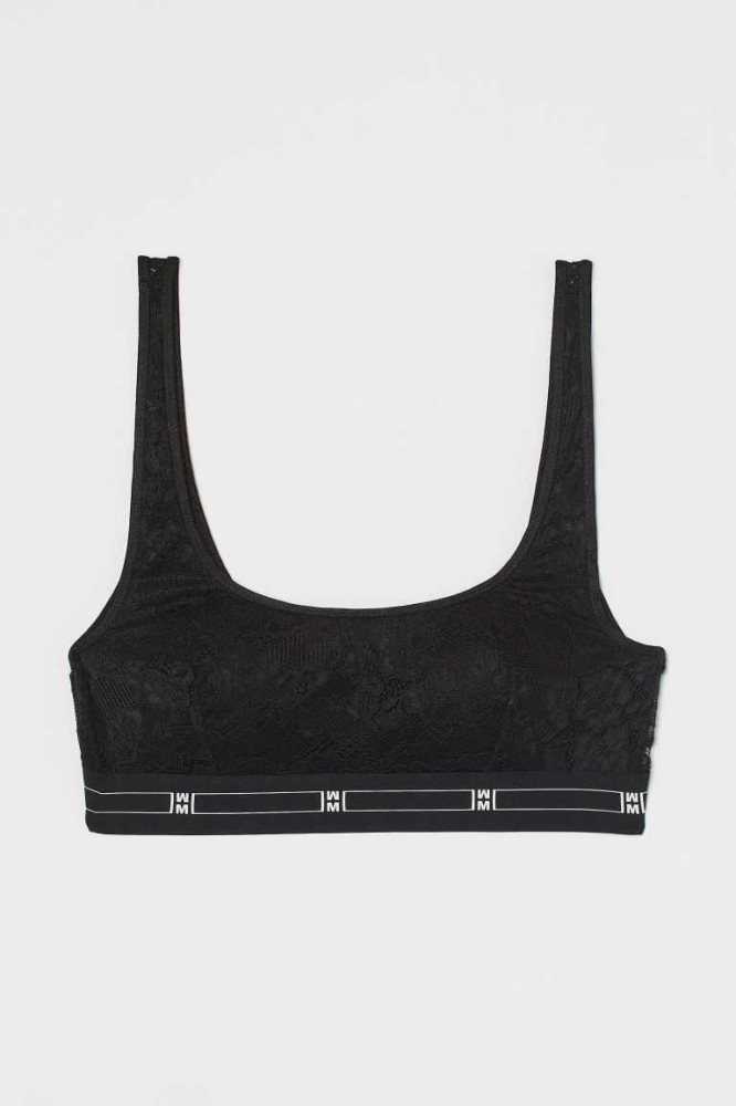 H&M Gepolstert Spitze Bra Top Unterwäsche Damen Hellbeige | 4056-JFQZT