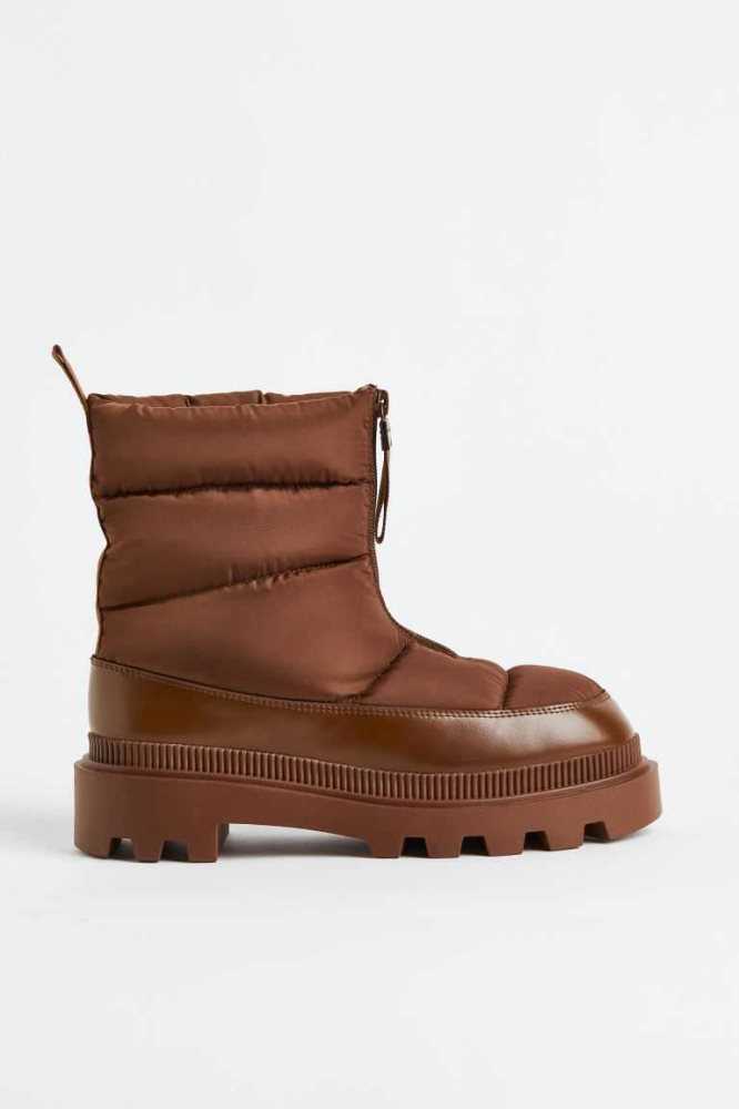 H&M Gepolstert Stiefel Damen Braun | 3269-PQTYA