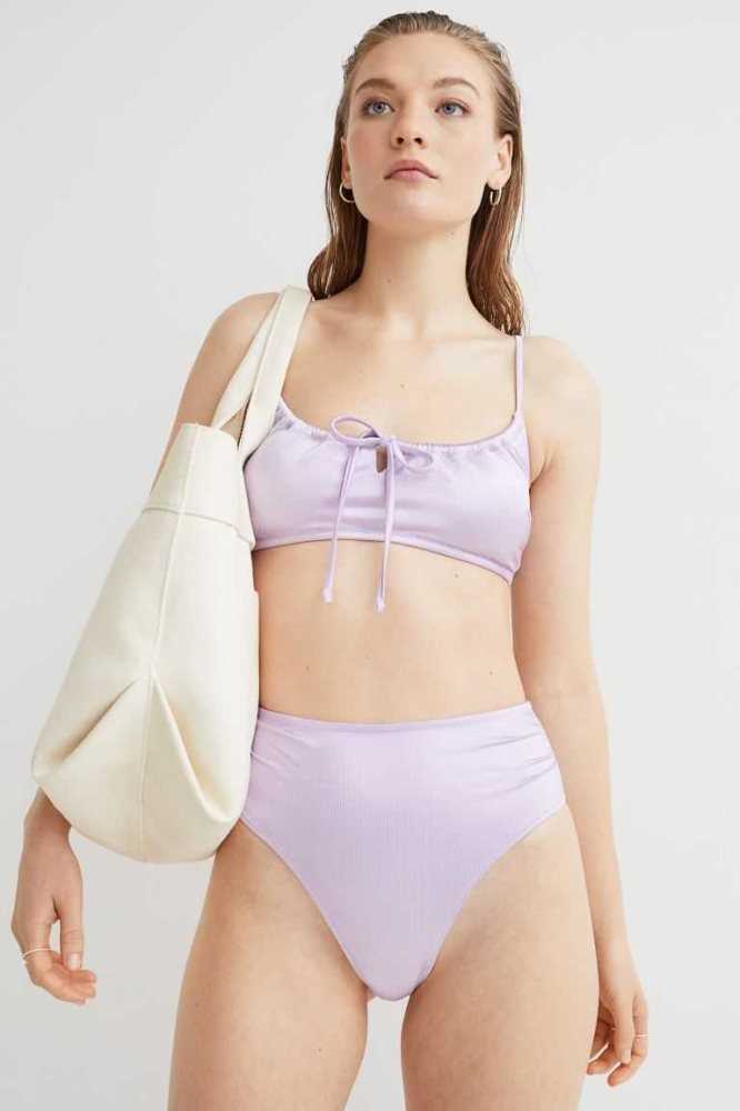 H&M Gepolstert Tie-detail Bikini Top Strandkleidung Damen Weiß | 7193-DGECU