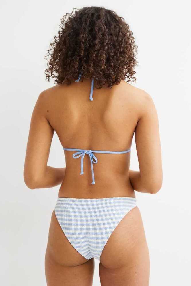 H&M Gepolstert Triangle Bikini Top Strandkleidung Damen Hellblau | 2460-AUWLV