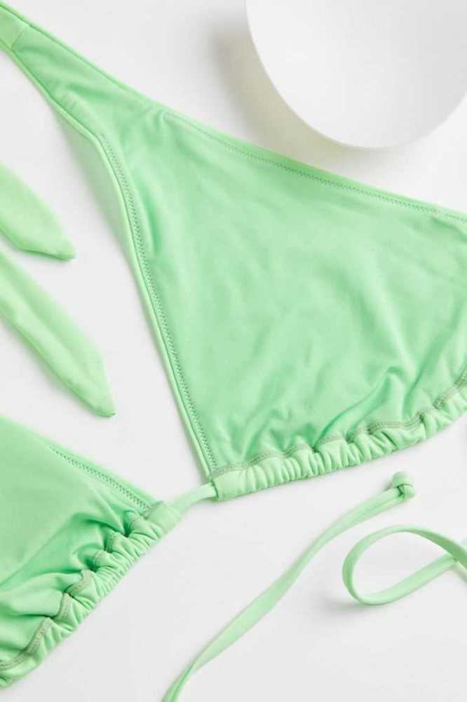 H&M Gepolstert Triangle Bikini Top Strandkleidung Damen Grün | 6732-WZDXG