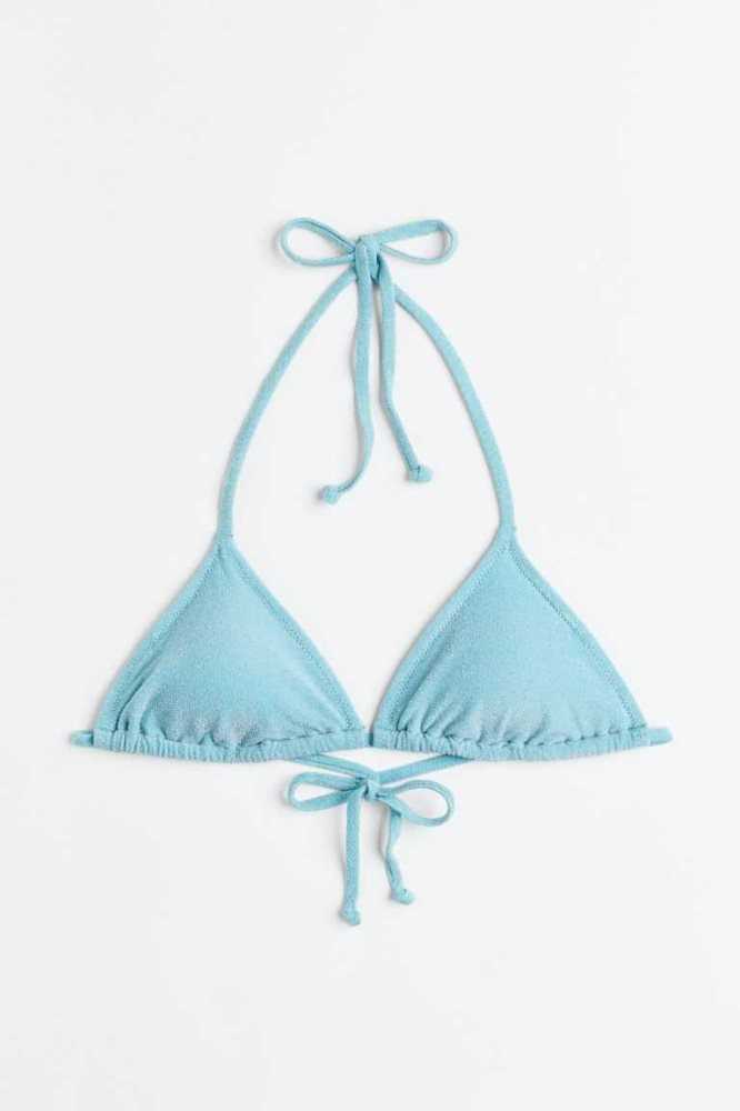 H&M Gepolstert Triangle Bikini Top Strandkleidung Damen Helltürkis | 8957-UAJGD