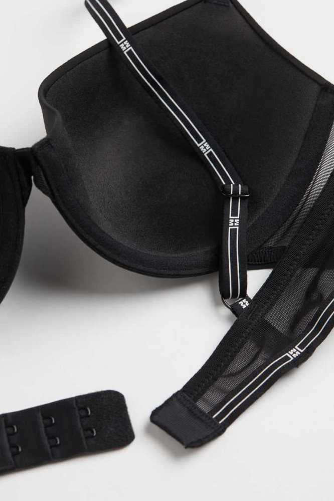 H&M Gepolstert Underwire Bra Unterwäsche Damen Schwarz | 1804-XASZJ