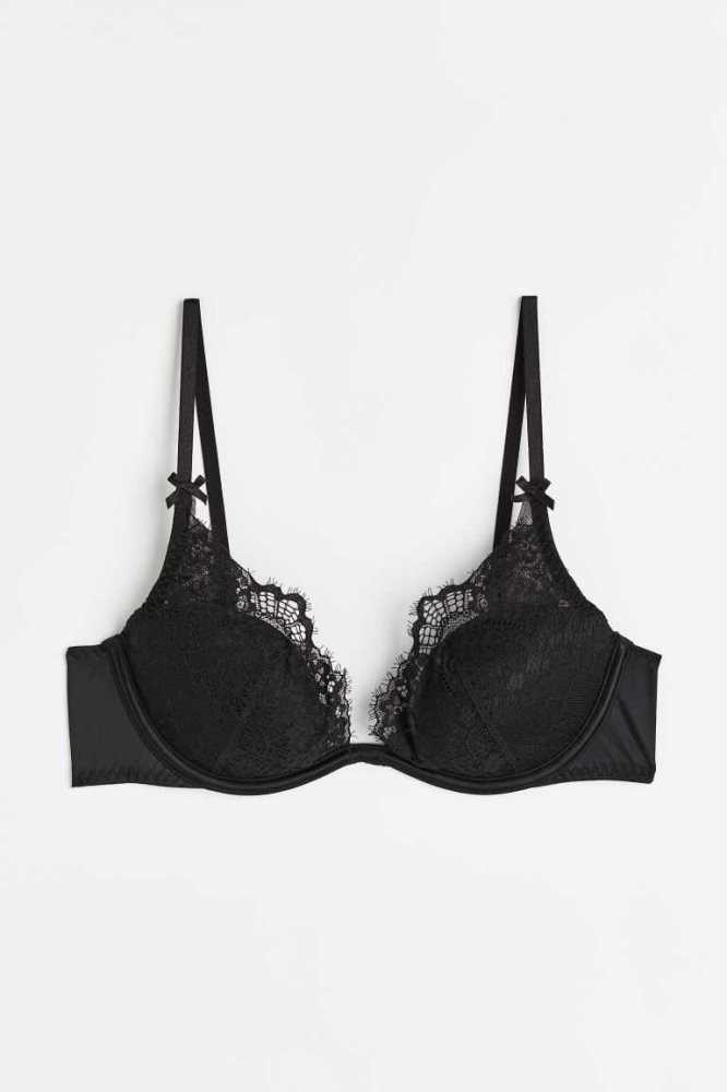 H&M Gepolstert Underwire Bra Unterwäsche Damen Dunkelrot | 2369-PGQLI