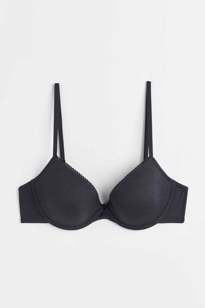 H&M Gepolstert Underwire Bra Unterwäsche Damen Dunkelgrau | 8306-AYVTQ