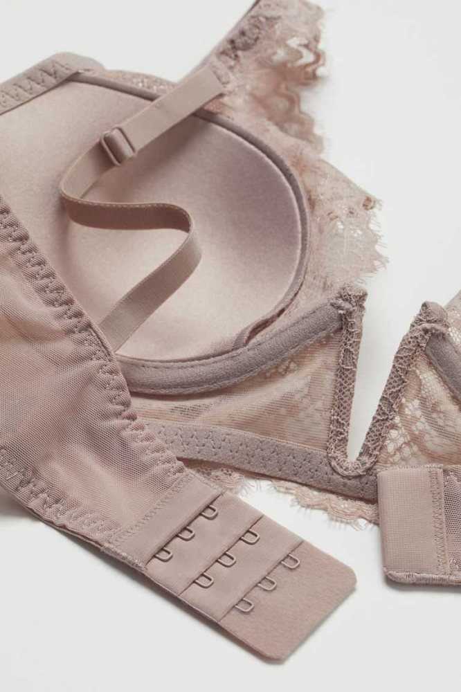 H&M Gepolstert Underwire Spitze Bra Unterwäsche Damen Rot | 0298-NKAHG