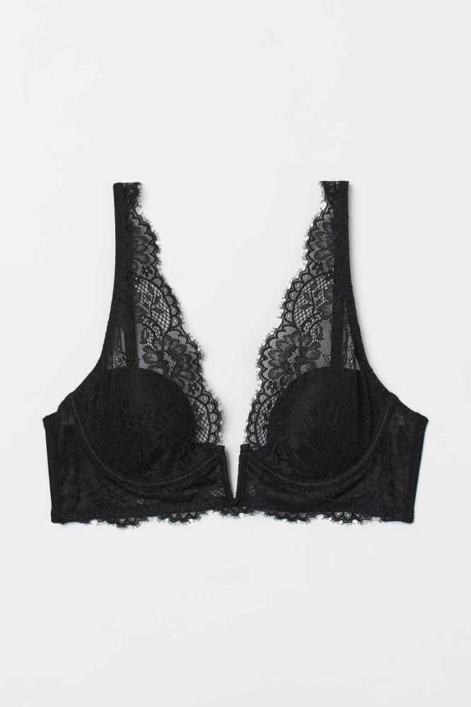 H&M Gepolstert Underwire Spitze Bra Unterwäsche Damen Rot | 0298-NKAHG