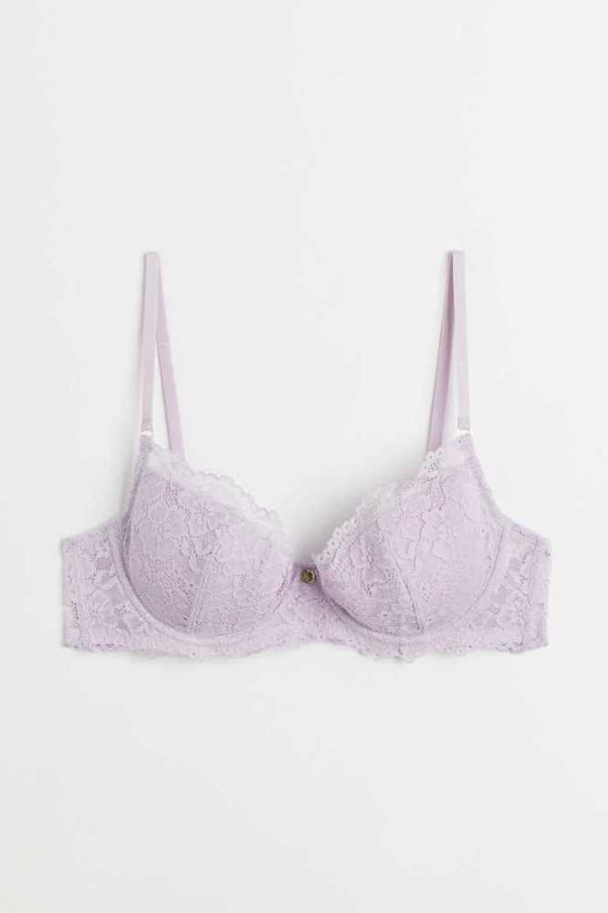 H&M Gepolstert Underwire Spitze Bra Unterwäsche Damen Hellrot | 3594-FBGKC