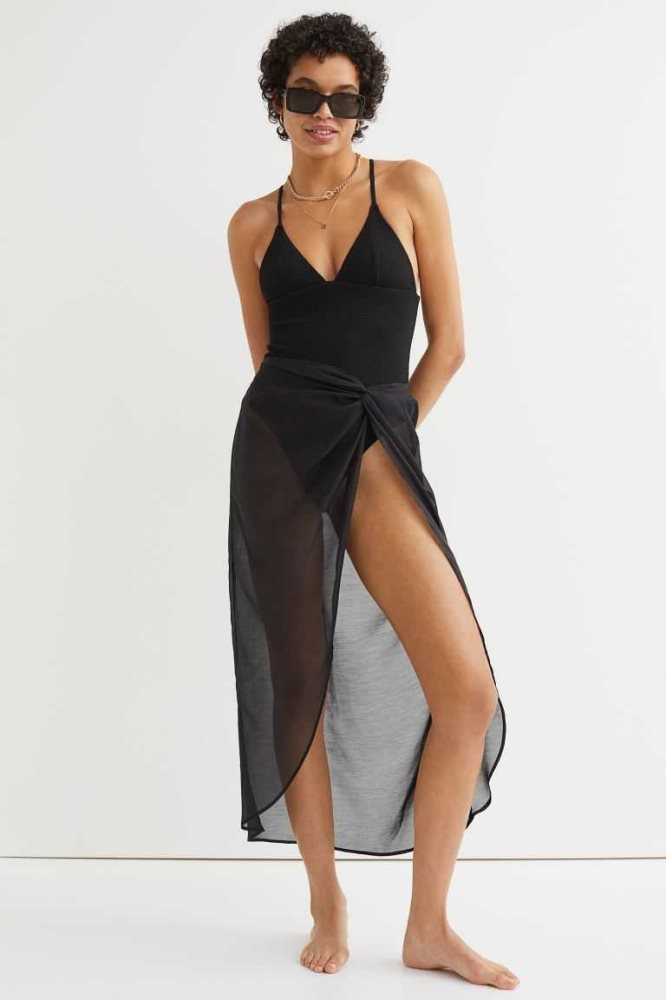 H&M Gepolstert-cup Swimsuit Strandkleidung Damen Schwarz | 8764-YKQGW