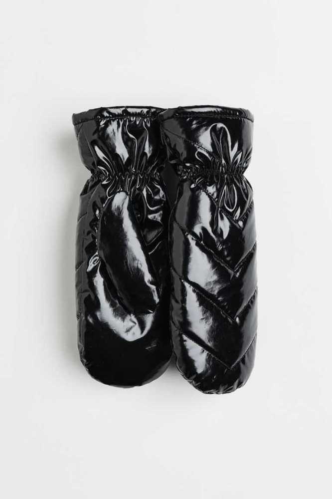 H&M Gepolstert mittens Handschuhe Damen Schwarz | 8374-JHWYX