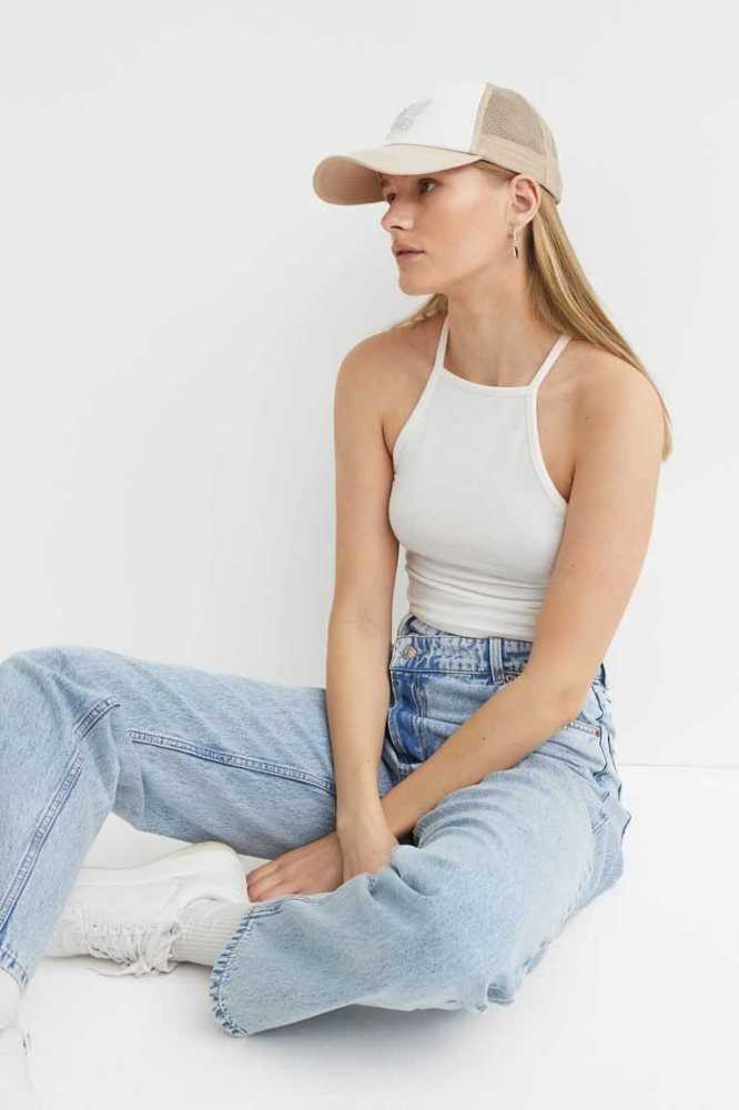 H&M Gerade Baggy Jeans Damen Hellblau | 8021-GNIVC