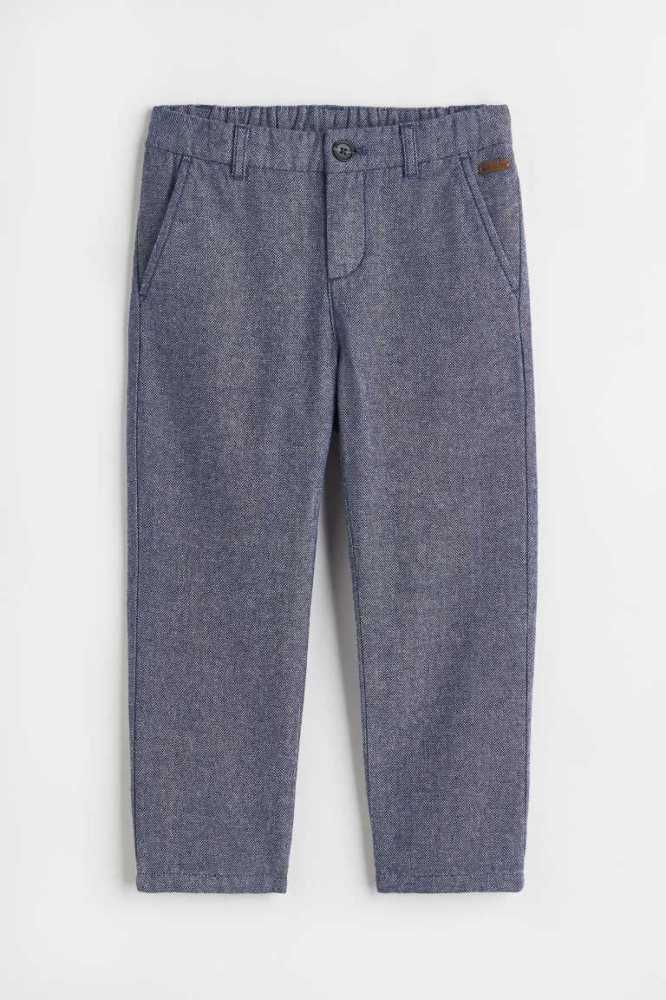 H&M Gerade Fit Baumwoll Chinos Hose Kinder Dunkelblau | 8217-EXNGU