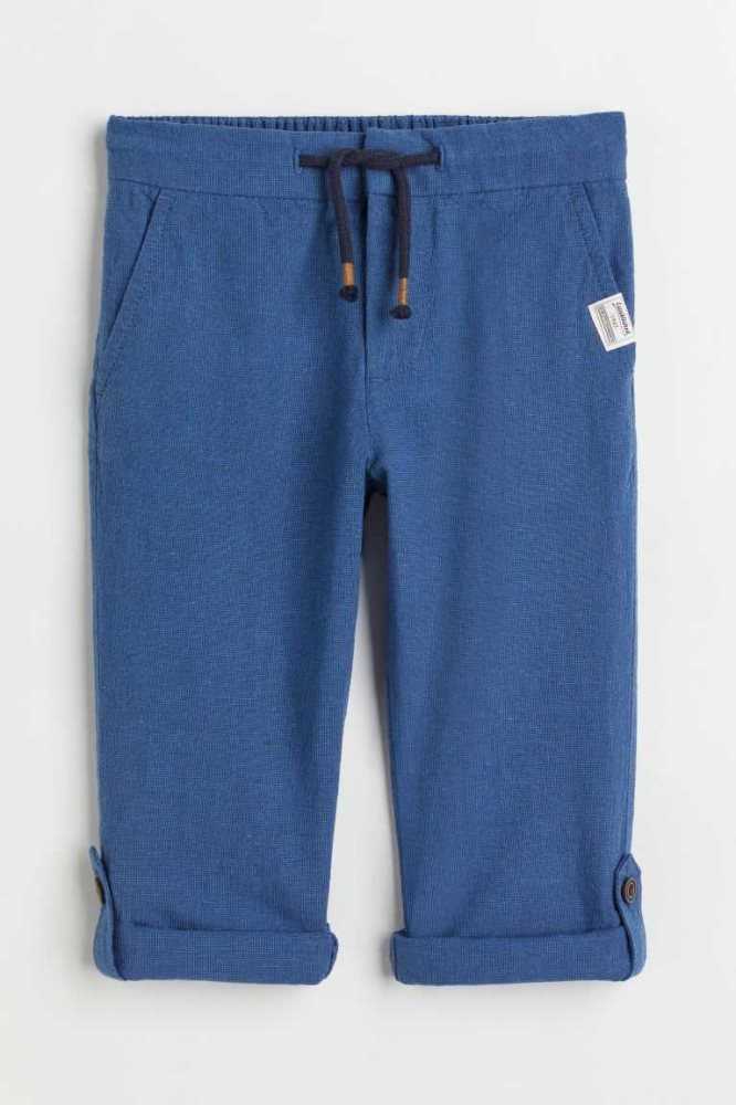 H&M Gerade Fit Hose Kinder Navy Blau | 1845-NRWTU