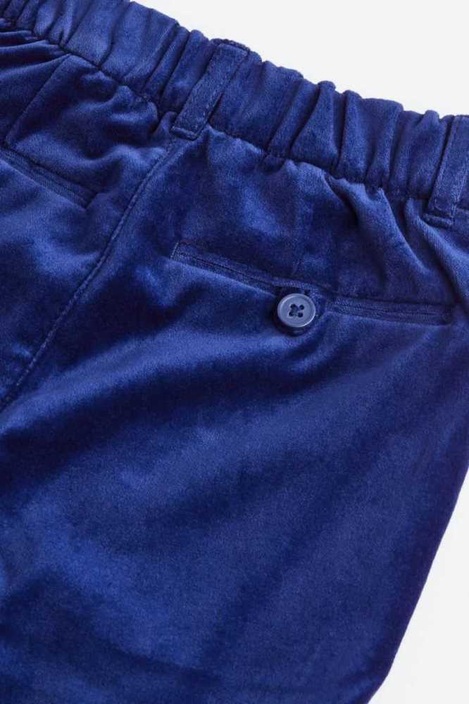 H&M Gerade Fit Velvet Hose Kinder Tiefesblau | 5213-UFHQL