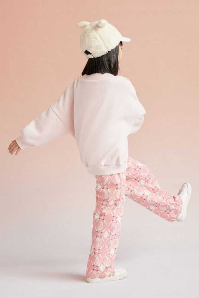 H&M Gerade Printed Jogginghose Kinder Rosa | 8150-IZMGP