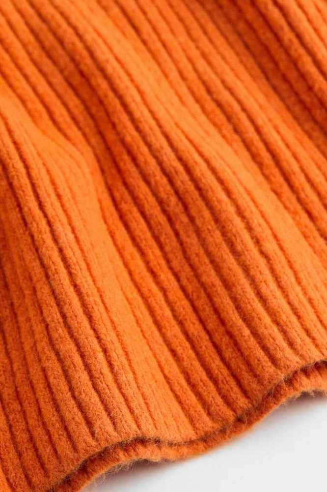 H&M Gerippt Mock Turtleneck Pullover Damen Orange | 4069-BIAYW