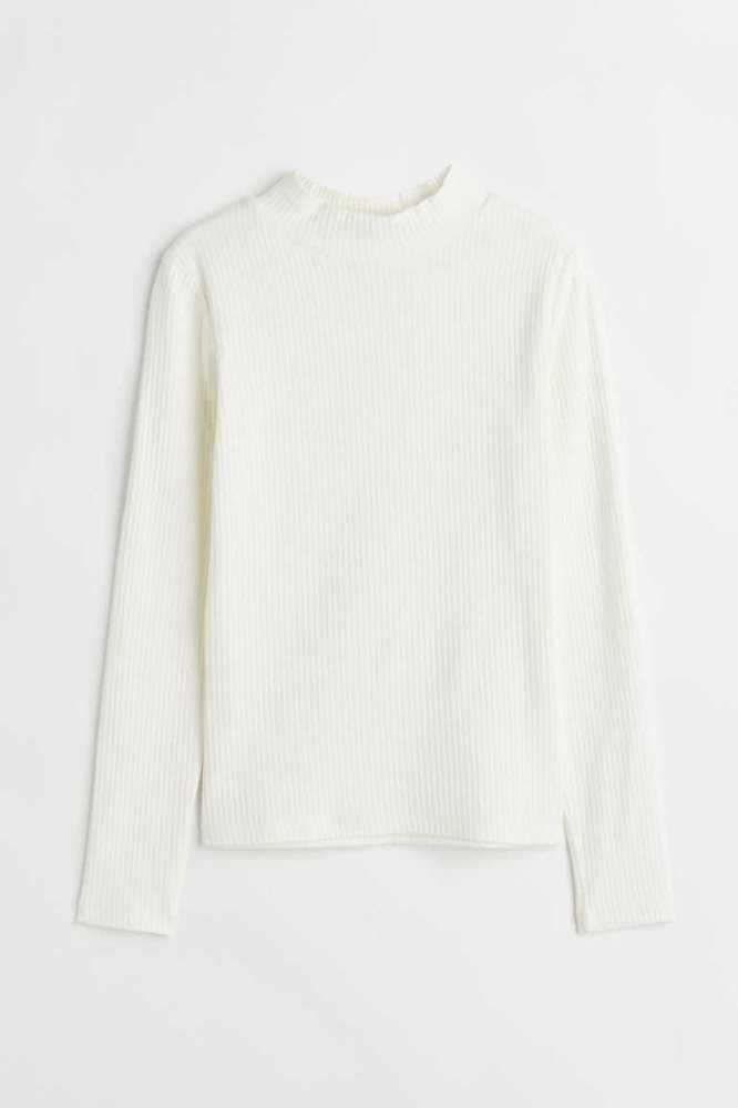 H&M Gerippt Mock Turtleneck Top Jersey Kinder Türkis | 1358-UTKZD