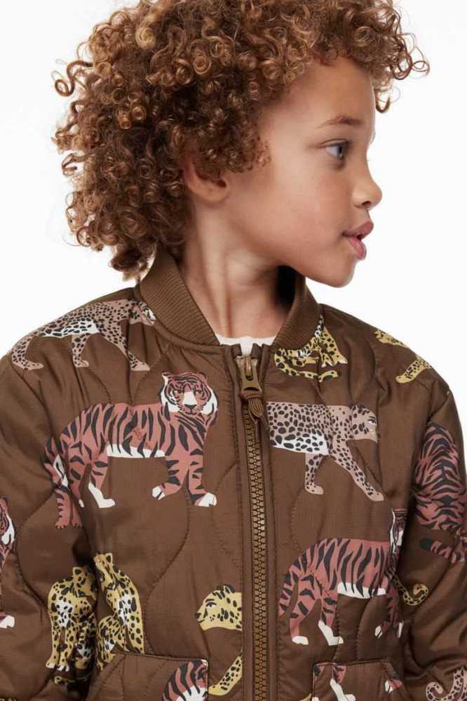 H&M Gesteppt Jacket Oberbekleidung Kinder Dunkelbraun | 1723-JRDFX