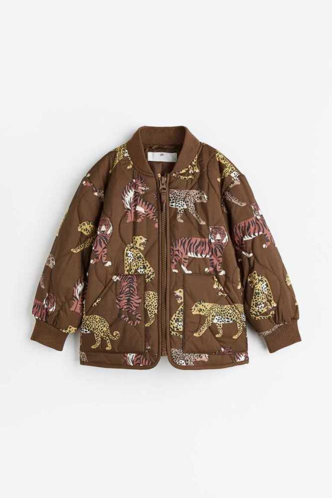 H&M Gesteppt Jacket Oberbekleidung Kinder Dunkelbraun | 1723-JRDFX