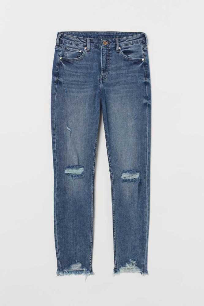 H&M Girlfriend Regular Jeans Damen Blau | 3268-LJXKS