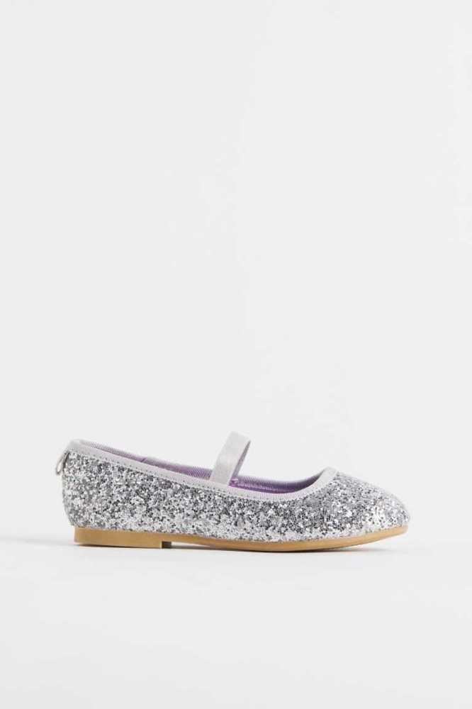 H&M Glittery Ballet Flache Schuhe Kinder Lila | 3046-IHALU