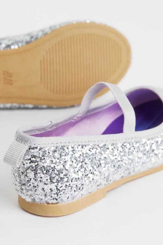 H&M Glittery Ballet Flache Schuhe Kinder Lila | 3046-IHALU