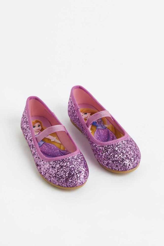 H&M Glittery Ballet Flache Schuhe Kinder Lila | 3046-IHALU