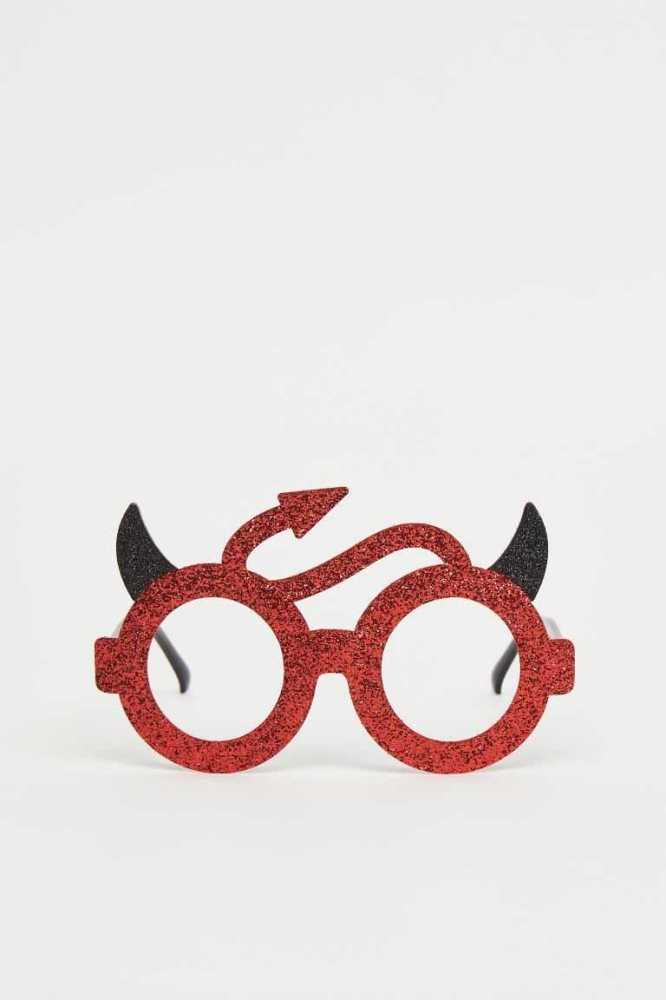 H&M Glittery Party Eyeglasses Brille Damen Rot | 8254-TBSQN