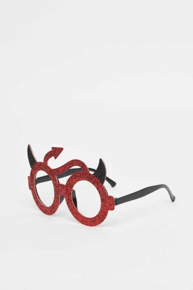 H&M Glittery Party Eyeglasses Brille Damen Rot | 8254-TBSQN