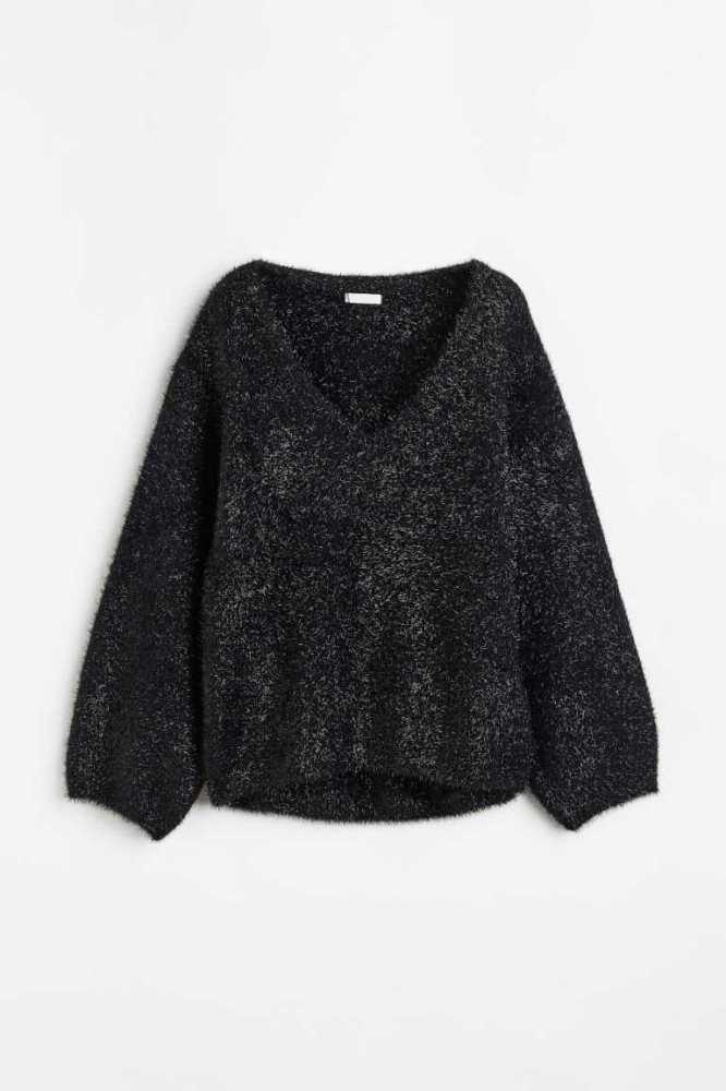 H&M Glittery Pullover Damen Dunkelblau | 6920-DSYKC