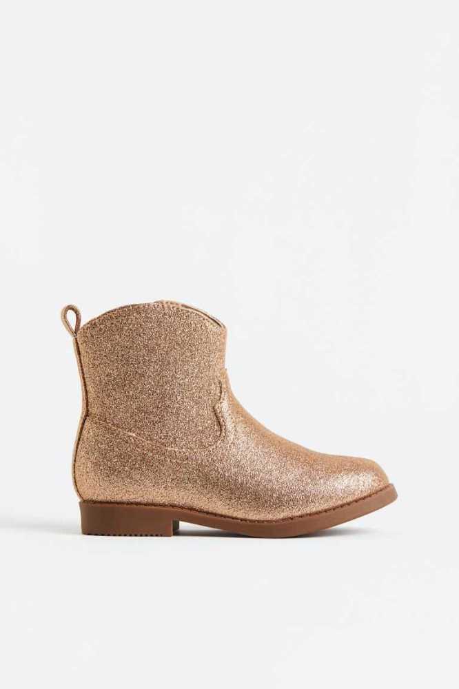 H&M Glittery Stiefel Kinder Gold | 0875-GVFBC