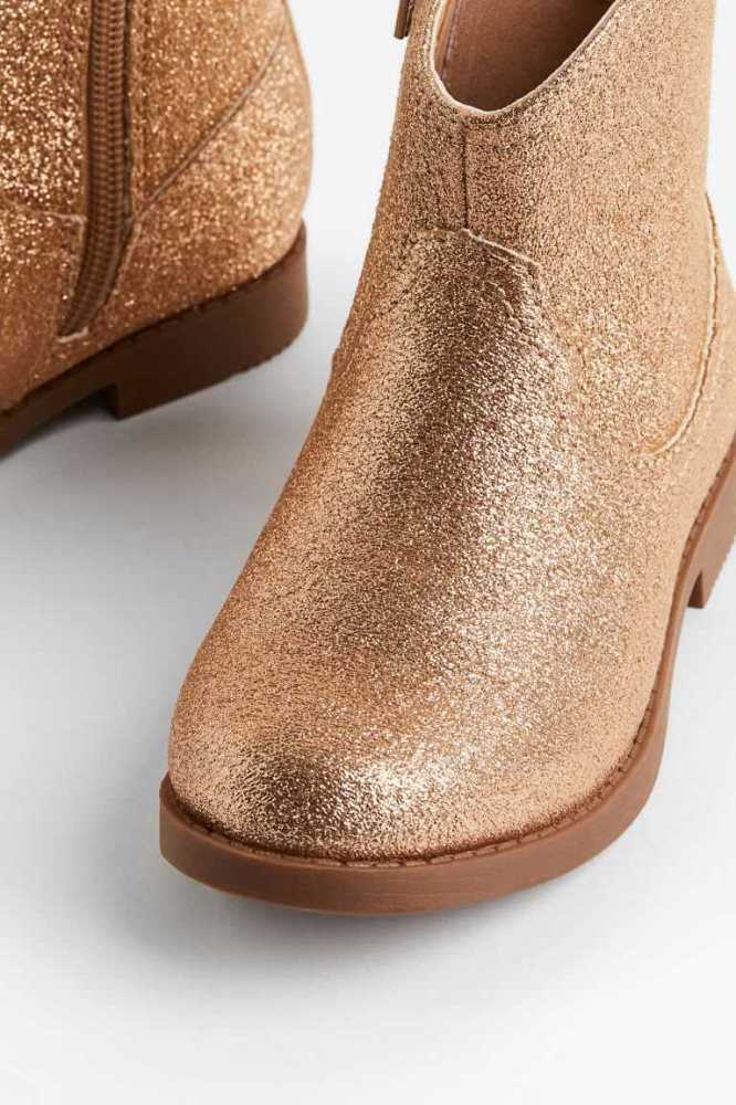 H&M Glittery Stiefel Kinder Gold | 0875-GVFBC