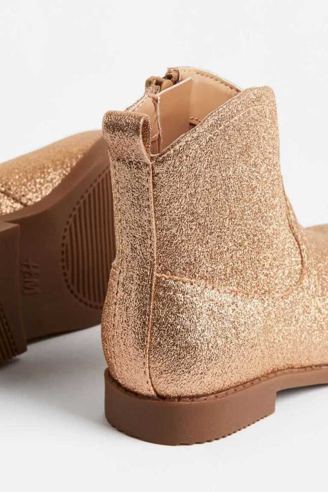 H&M Glittery Stiefel Kinder Gold | 0875-GVFBC