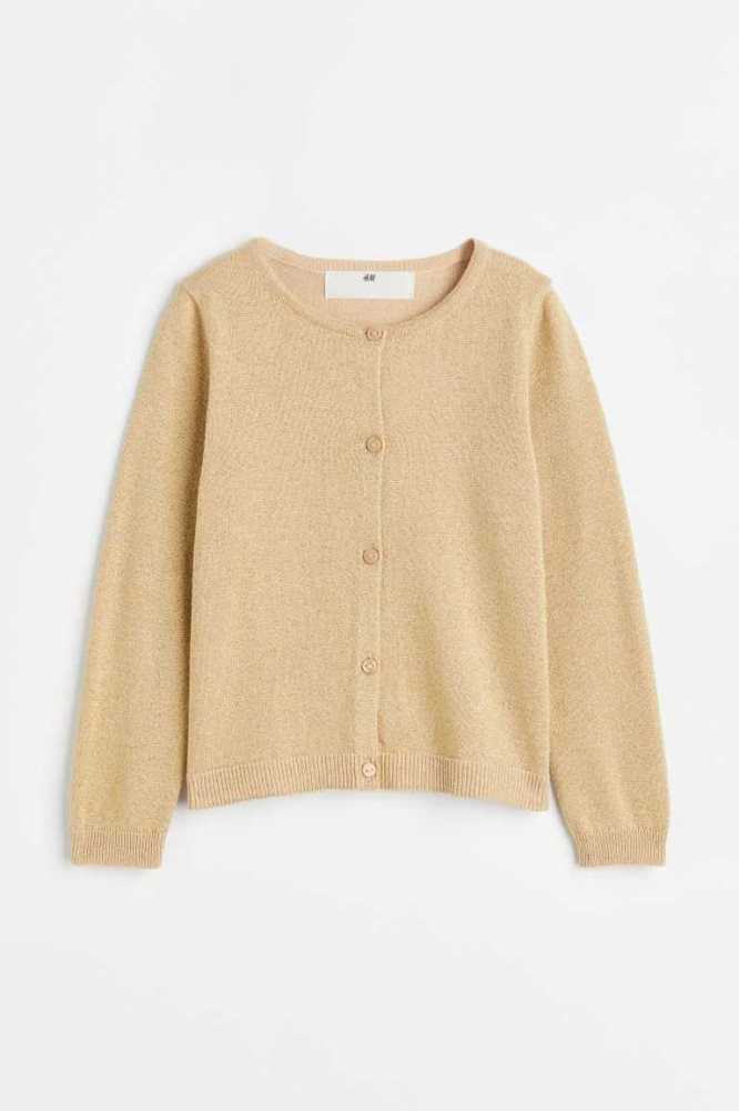 H&M Glittery Strickjacke Kinder Beige | 9516-TUOKN