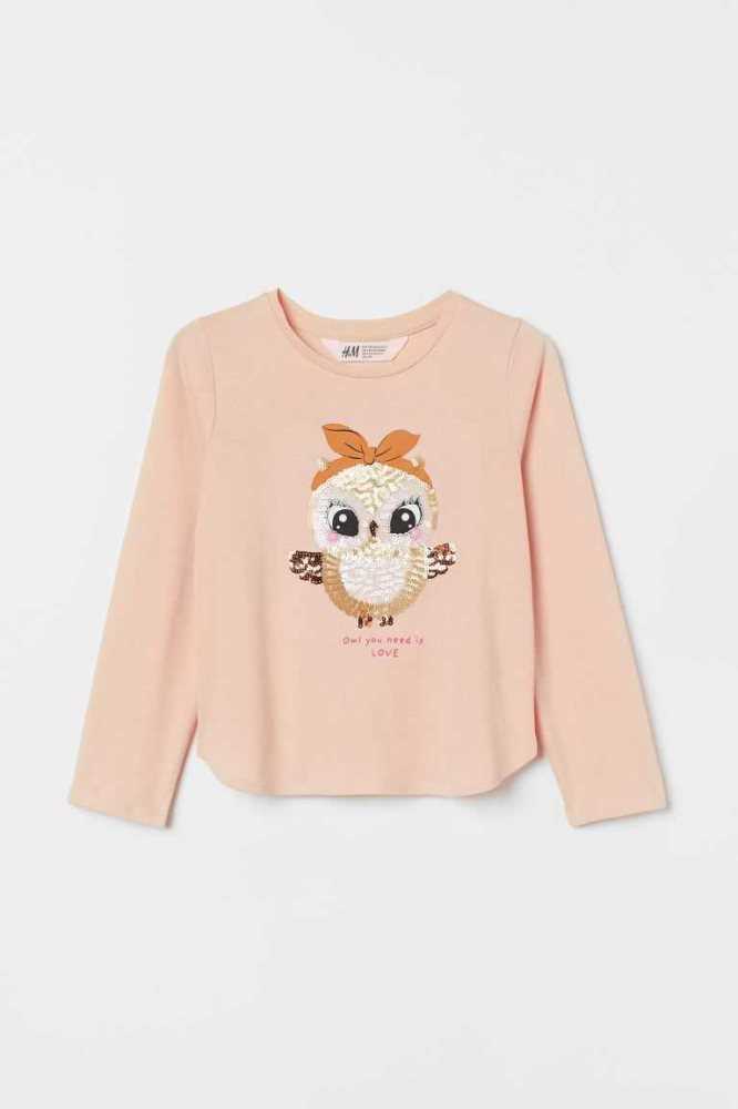 H&M Graphic-design Oberteile Kinder Hellrosa | 8059-VQDZO