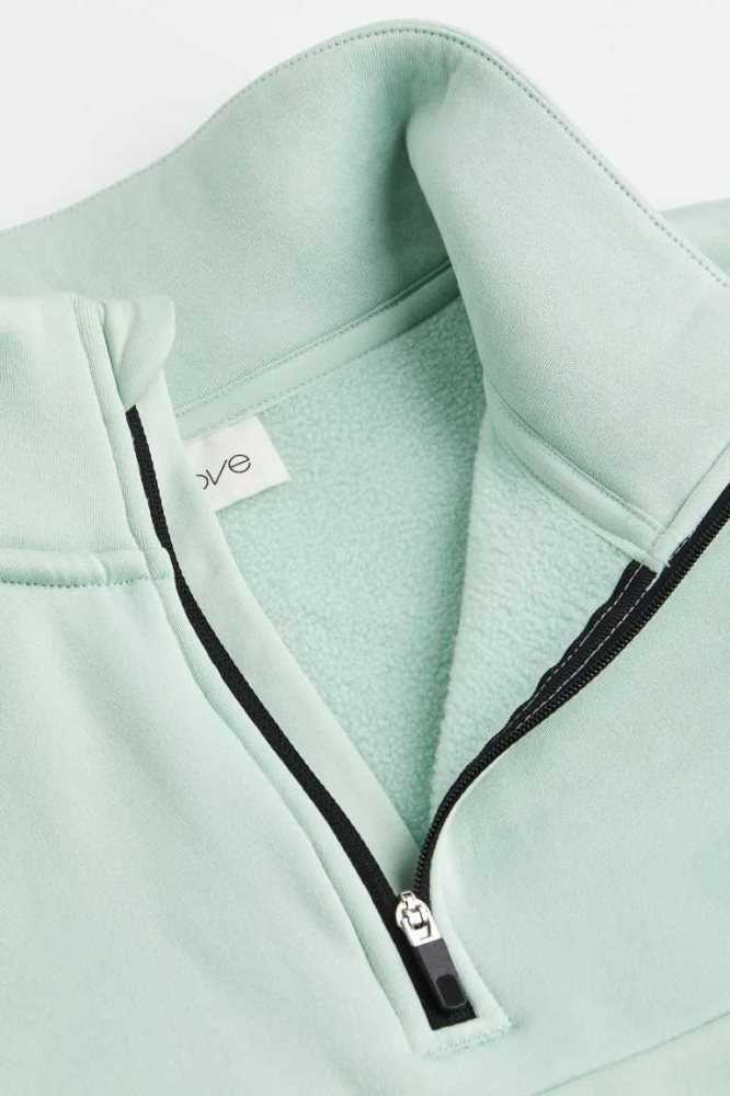 H&M Half-zip Top Sportbekleidung Kinder Schwarz Mintfarben Grün | 7985-VOHKN