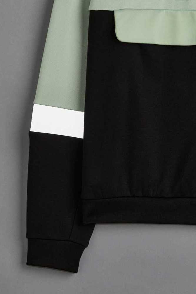 H&M Half-zip Top Sportbekleidung Kinder Schwarz Mintfarben Grün | 7985-VOHKN