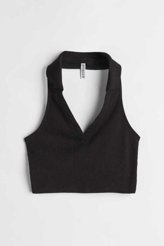 H&M HalterneckCollar Oberteile Damen Hellrosa | 9781-SZBQT