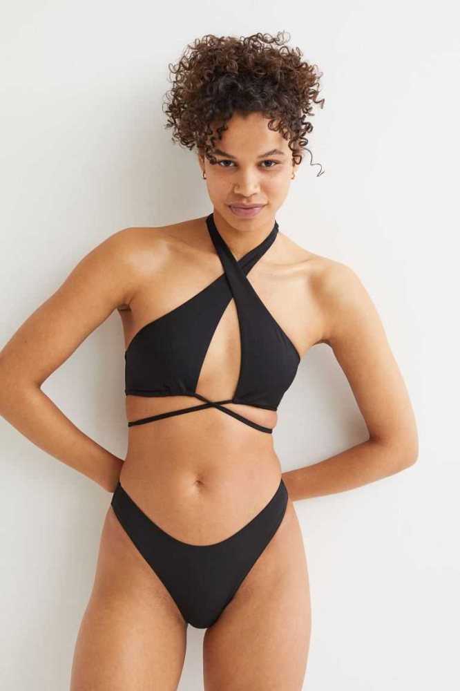 H&M Halterneck Bikini Top Strandkleidung Damen Hellrot | 6297-ZUPWV