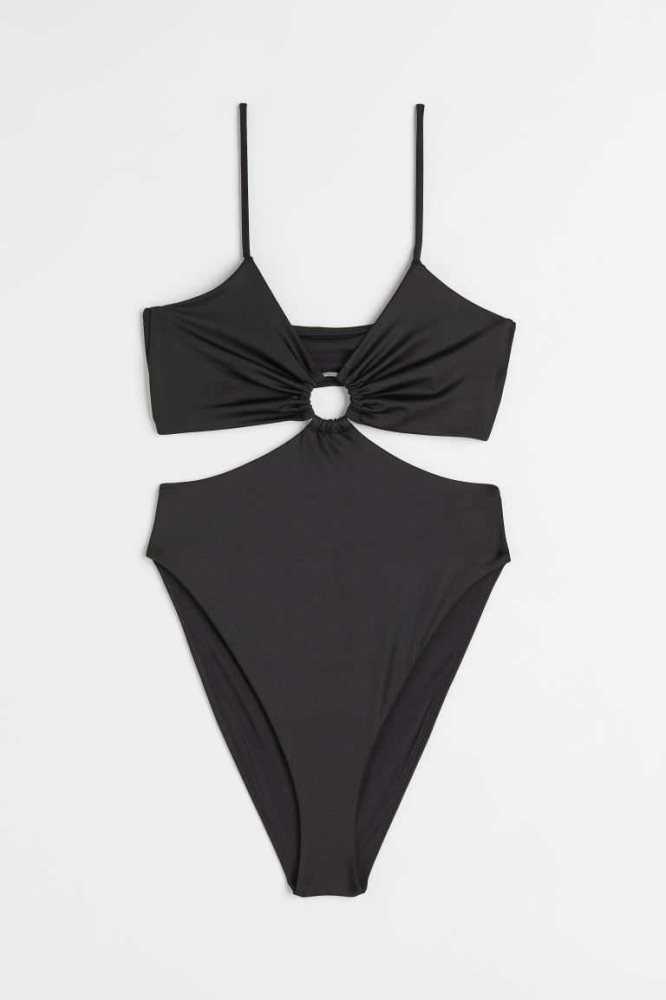 H&M High Leg Cut-out Swimsuit Strandkleidung Damen Lila | 3860-WMJSA