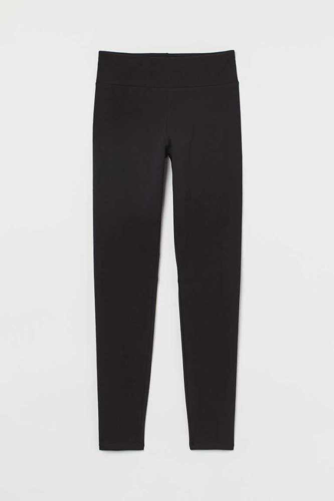 H&M High Taille Leggings Hose Damen Schwarz | 1409-KVRME