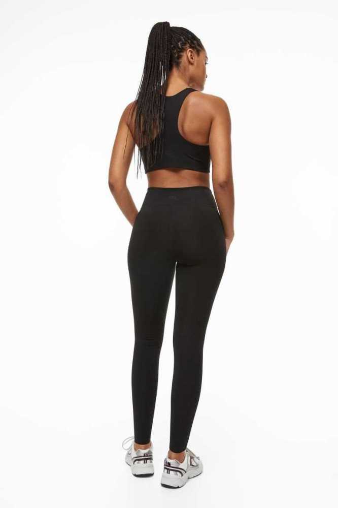 H&M High Taille Sports Leggings Hose Damen Dunkeltürkis | 4706-OPRMU