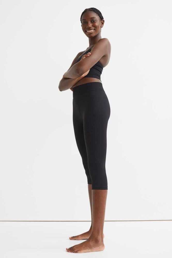 H&M High Taille Sports Leggings Hose Damen Schwarz | 8276-IATSH