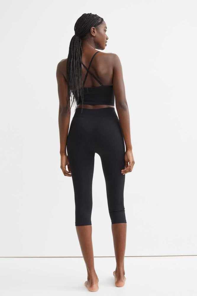 H&M High Taille Sports Leggings Hose Damen Schwarz | 8276-IATSH