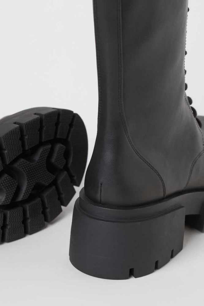 H&M High-profile Stiefel Damen Schwarz | 3156-EFYLS